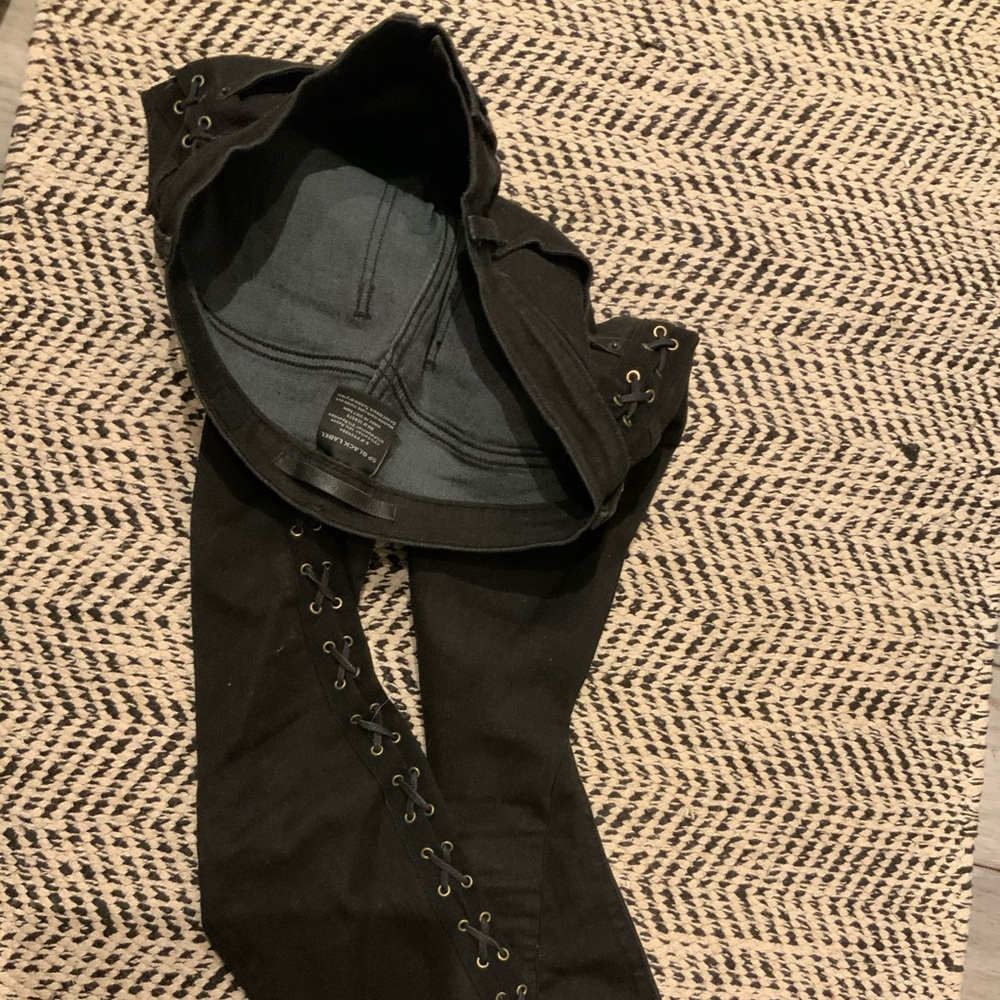 Black laced sides jeans